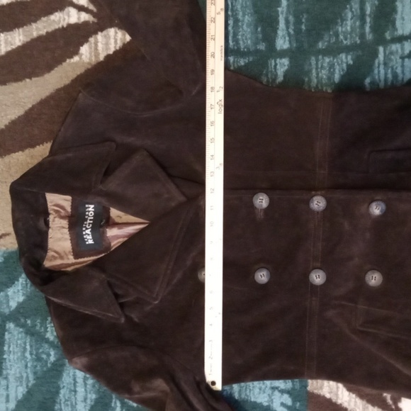 Kenneth Cole Reaction Chocolate Brown Leather Acadamia Y2k Jacket Small - Picture 8 of 11
